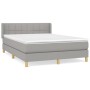 Cama box spring con colchón tela gris claro 140x200 cm de vidaXL, Camas y somieres - Ref: Foro24-3130273, Precio: 431,12 €, D...