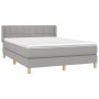 Cama box spring con colchón tela gris claro 140x200 cm de vidaXL, Camas y somieres - Ref: Foro24-3130273, Precio: 431,12 €, D...
