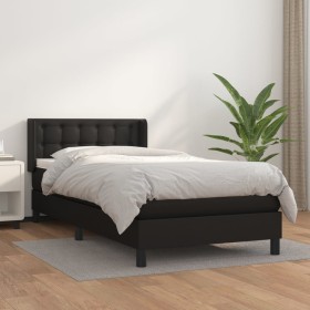 Cama box spring con colchón cuero sintético negro 80x200 cm de vidaXL, Camas y somieres - Ref: Foro24-3130745, Precio: 267,19...