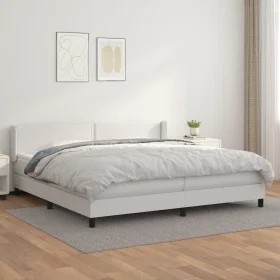 Cama box spring con colchón cuero sintético blanco 200x200 cm de vidaXL, Camas y somieres - Ref: Foro24-3130740, Precio: 586,...