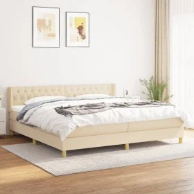 Boxspringbett mit cremefarbener Stoffmatratze 200x200 cm von vidaXL, Betten und Lattenroste - Ref: Foro24-3130542, Preis: 574...