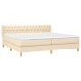 Cama box spring con colchón tela color crema 200x200 cm de vidaXL, Camas y somieres - Ref: Foro24-3130542, Precio: 562,87 €, ...