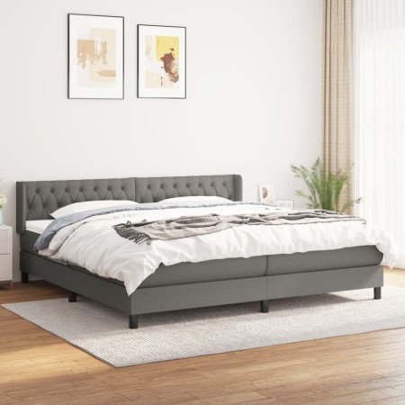 Cama box spring con colchón tela gris oscuro 200x200 cm de vidaXL, Camas y somieres - Ref: Foro24-3129978, Precio: 582,35 €, ...