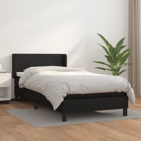 Cama box spring con colchón cuero sintético negro 100x200 cm de vidaXL, Camas y somieres - Ref: Foro24-3130643, Precio: 308,7...
