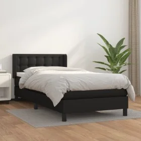 Cama box spring con colchón cuero sintético negro 100x200 cm de vidaXL, Camas y somieres - Ref: Foro24-3130763, Precio: 311,1...