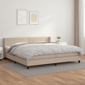 Cama box spring con colchón cuero sintético capuchino 200x200cm de vidaXL, Camas y somieres - Ref: Foro24-3130744, Precio: 58...