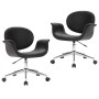 Sillas de comedor giratorias 2 unidades cuero sintético negro de vidaXL, Sillas de comedor - Ref: Foro24-3054854, Precio: 236...