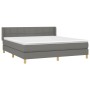 Cama box spring con colchón tela gris oscuro 180x200 cm de vidaXL, Camas y somieres - Ref: Foro24-3130290, Precio: 577,33 €, ...