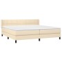 Cama box spring con colchón tela color crema 200x200 cm de vidaXL, Camas y somieres - Ref: Foro24-3129742, Precio: 545,49 €, ...