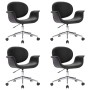 Sillas de comedor giratorias 4 unidades cuero sintético negro de vidaXL, Sillas de comedor - Ref: Foro24-3054855, Precio: 470...