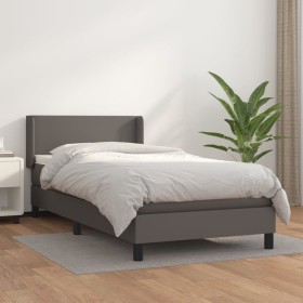 Cama box spring con colchón cuero sintético gris 80x200 cm de vidaXL, Camas y somieres - Ref: Foro24-3130629, Precio: 285,44 ...