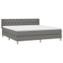 Cama box spring con colchón tela gris oscuro 160x200 cm de vidaXL, Camas y somieres - Ref: Foro24-3130522, Precio: 522,10 €, ...