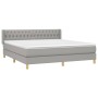Cama box spring con colchón tela gris claro 180x200 cm de vidaXL, Camas y somieres - Ref: Foro24-3130529, Precio: 540,48 €, D...