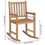 Silla mecedora de madera maciza de teca con cojín rojo en Sillas de jardín | Comprar online en Foru.es