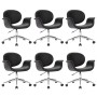 Sillas de comedor giratorias 6 unidades cuero sintético negro de vidaXL, Sillas de comedor - Ref: Foro24-3054856, Precio: 733...