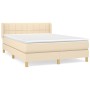 Cama box spring con colchón tela color crema 140x200 cm de vidaXL, Camas y somieres - Ref: Foro24-3130278, Precio: 445,82 €, ...
