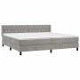 Cama box spring con colchón terciopelo gris claro 200x200 cm de vidaXL, Camas y somieres - Ref: Foro24-3131159, Precio: 588,8...