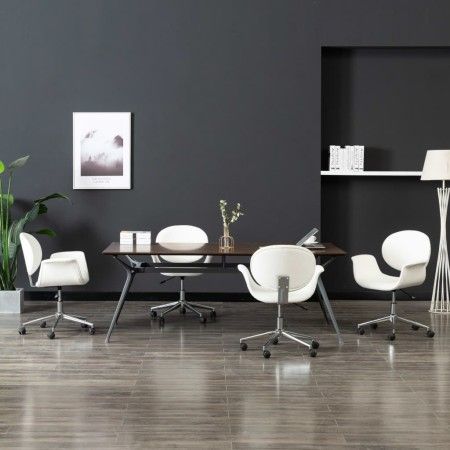 Sillas de comedor giratorias 4 unidades cuero sintético blanco de vidaXL, Sillas de comedor - Ref: Foro24-3054858, Precio: 59...