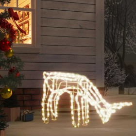 Figura de reno de Navidad blanco cálido 73x31x45 cm en Decoración Festiva y Estacional | Comprar online en Foru.es