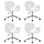 Sillas de comedor giratorias 4 unidades cuero sintético blanco de vidaXL, Sillas de comedor - Ref: Foro24-3054858, Precio: 59...