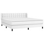 Cama box spring con colchón cuero sintético blanco 180x200 cm de vidaXL, Camas y somieres - Ref: Foro24-3130794, Precio: 543,...