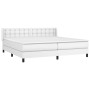 Cama box spring con colchón cuero sintético blanco 200x200 cm de vidaXL, Camas y somieres - Ref: Foro24-3130800, Precio: 602,...