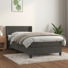 Cama box spring con colchón terciopelo gris oscuro 80x200 cm de vidaXL, Camas y somieres - Ref: Foro24-3130986, Precio: 290,5...