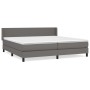 Cama box spring con colchón cuero sintético gris 200x200 cm de vidaXL, Camas y somieres - Ref: Foro24-3130683, Precio: 628,07...