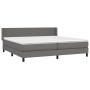 Cama box spring con colchón cuero sintético gris 200x200 cm de vidaXL, Camas y somieres - Ref: Foro24-3130683, Precio: 628,07...