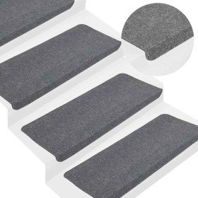 Alfombrilla autoadhesiva de escalera 15 uds gris 65x24,5x3,5 cm en Hogar | Comprar online en Foru.es