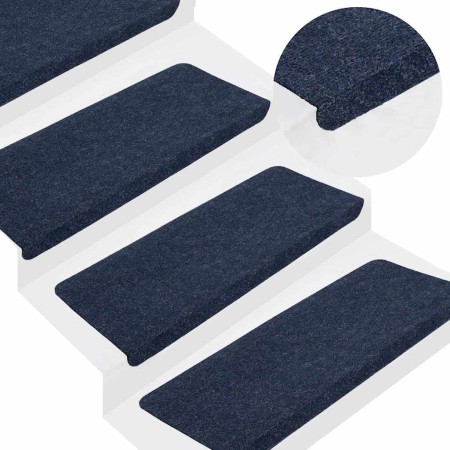 Alfombrilla autoadhesiva de escalera 15 uds azul 65x24,5x3,5 cm en Hogar | Comprar online en Foru.es