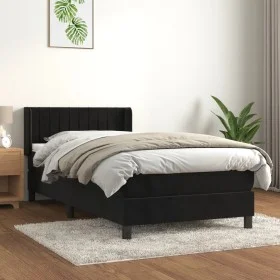 Cama box spring con colchón terciopelo negro 80x200 cm de vidaXL, Camas y somieres - Ref: Foro24-3131047, Precio: 279,91 €, D...