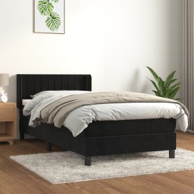 Cama box spring con colchón terciopelo negro 80x200 cm de vidaXL, Camas y somieres - Ref: Foro24-3131047, Precio: 285,63 €, D...