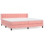 Cama box spring con colchón terciopelo rosa 200x200 cm de vidaXL, Camas y somieres - Ref: Foro24-3131224, Precio: 552,46 €, D...