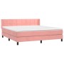 Cama box spring con colchón terciopelo rosa 180x200 cm de vidaXL, Camas y somieres - Ref: Foro24-3130978, Precio: 523,62 €, D...