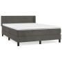 Cama box spring con colchón terciopelo gris oscuro 140x200 cm de vidaXL, Camas y somieres - Ref: Foro24-3131022, Precio: 432,...