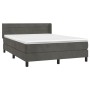 Cama box spring con colchón terciopelo gris oscuro 140x200 cm de vidaXL, Camas y somieres - Ref: Foro24-3131022, Precio: 432,...