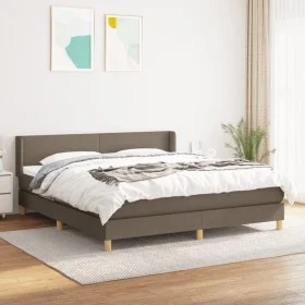 Cama box spring con colchón tela gris taupe 160x200 cm de vidaXL, Camas y somieres - Ref: Foro24-3130125, Precio: 511,16 €, D...