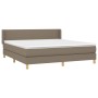 Cama box spring con colchón tela gris taupe 160x200 cm de vidaXL, Camas y somieres - Ref: Foro24-3130125, Precio: 525,22 €, D...