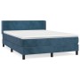 Cama box spring con colchón terciopelo azul oscuro 140x190 cm de vidaXL, Camas y somieres - Ref: Foro24-3130839, Precio: 419,...