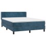 Cama box spring con colchón terciopelo azul oscuro 140x190 cm de vidaXL, Camas y somieres - Ref: Foro24-3130839, Precio: 419,...