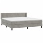 Cama box spring con colchón terciopelo gris claro 160x200 cm de vidaXL, Camas y somieres - Ref: Foro24-3130847, Precio: 479,6...
