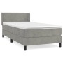 Cama box spring con colchón terciopelo gris claro 90x190 cm de vidaXL, Camas y somieres - Ref: Foro24-3130871, Precio: 297,44...