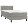 Cama box spring con colchón terciopelo gris claro 90x190 cm de vidaXL, Camas y somieres - Ref: Foro24-3130871, Precio: 297,44...