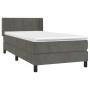 Cama box spring con colchón terciopelo gris oscuro 90x200 cm de vidaXL, Camas y somieres - Ref: Foro24-3130938, Precio: 303,6...