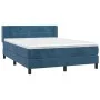 Box spring bed with dark blue velvet mattress 140x190 cm by vidaXL, Beds and slatted bases - Ref: Foro24-3130959, Price: 428,...