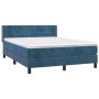 Cama box spring con colchón terciopelo azul oscuro 140x190 cm de vidaXL, Camas y somieres - Ref: Foro24-3130959, Precio: 405,...