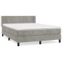 Cama box spring con colchón terciopelo gris claro 140x190 cm de vidaXL, Camas y somieres - Ref: Foro24-3130955, Precio: 453,6...