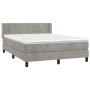 Cama box spring con colchón terciopelo gris claro 140x190 cm de vidaXL, Camas y somieres - Ref: Foro24-3130955, Precio: 453,6...