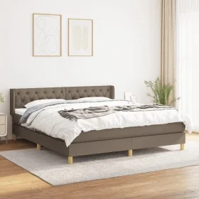 Cama box spring con colchón tela gris taupe 160x200 cm de vidaXL, Camas y somieres - Ref: Foro24-3130525, Precio: 519,71 €, D...